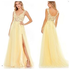 New! Mac Duggal yellow gown